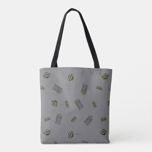Oscar the Grouch | Grijs patroon Tote Bag (Achterkant)