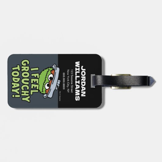 Oscar the Grouch | I Voel Grouchy | Jouw namen toe Bagagelabel (Achterkant horizontaal)