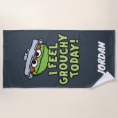 Oscar the Grouch | I Voel Grouchy | Naam toevoegen Strandlaken (Voorkant)