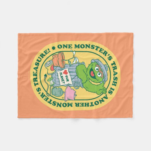Oscar the Grouch | Monster Treasure Badge Fleece Deken (Voorkant (Horizontaal))