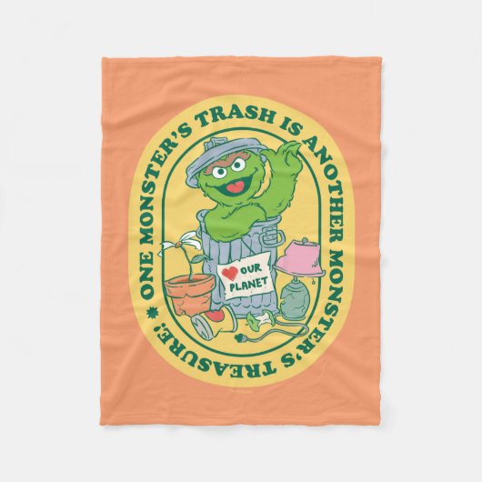 Oscar the Grouch | Monster Treasure Badge Fleece Deken (Voorkant)