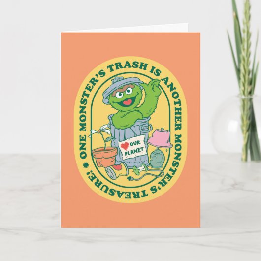Oscar the Grouch | Monster Treasure Badge Kaart (Voorkant)