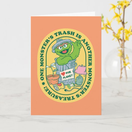 Oscar the Grouch | Monster Treasure Badge Kaart (Gele Bloem)