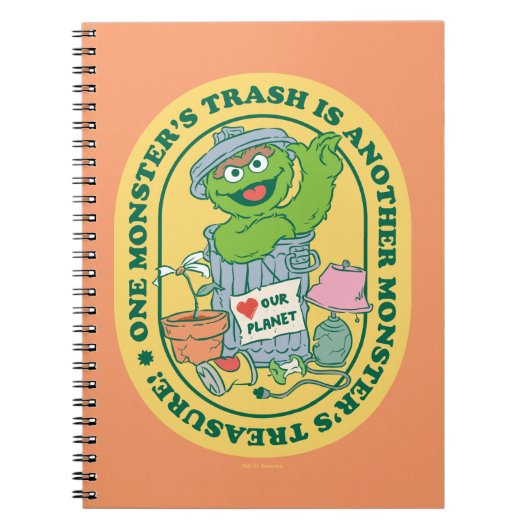 Oscar the Grouch | Monster Treasure Badge Notitieboek (Voorkant)