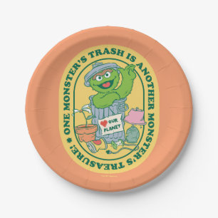 Oscar the Grouch Monster Treasure Badge Papieren Bordje