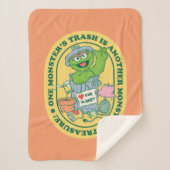 Oscar the Grouch | Monster Treasure Badge Sherpa Deken (Voorkant)