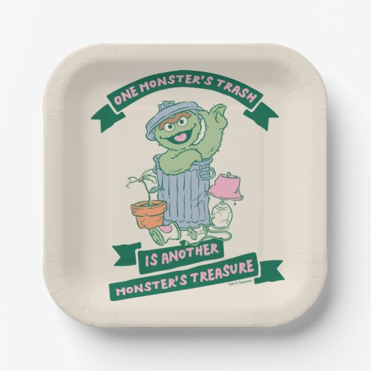 Oscar the Grouch | Monster Treasure Graphic Papieren Bordje (Voorkant)