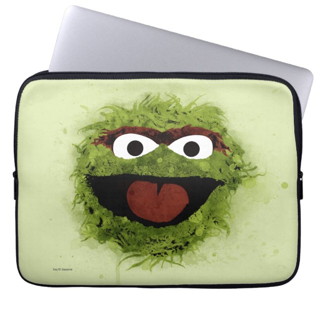 Oscar the Grouch | Ontwikkeling Waterverf Laptop Sleeve (Voorkant)