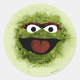Oscar the Grouch   Ontwikkeling Waterverf Ronde Sticker