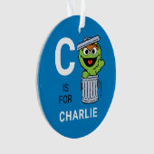 Oscar the Grouch | Persoonlijke naam met foto Ornament (voorkant)