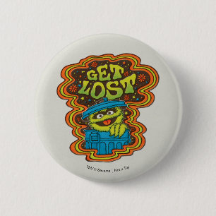 Oscar the Grouch   Psychedelic Ronde Button 5,7 Cm
