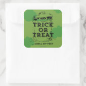 Oscar the Grouch - Ruik mijn voeten Vierkante Sticker (Tas)