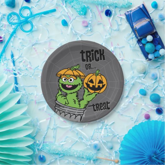 Oscar the Grouch - Trick or treat Papieren Bordje (Feest)
