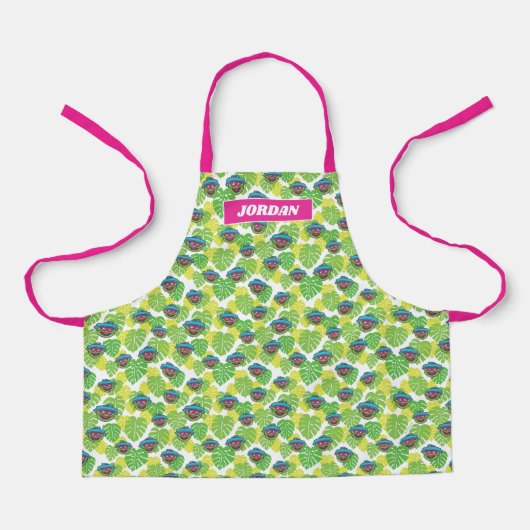Oscar the Grouch | Tropisch patroon 2 Schort (Voorkant)