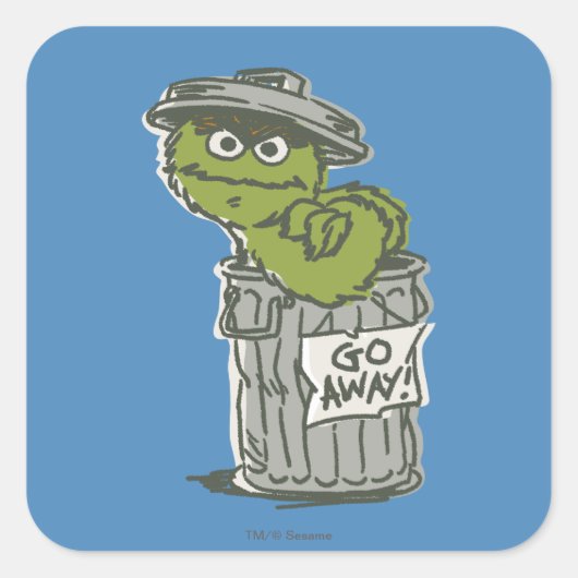 Oscar the Grouch Vintage 2 Vierkante Sticker (Voorkant)