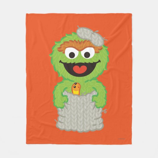 Oscar the Grouch Wool Style Fleece Deken (Voorkant)