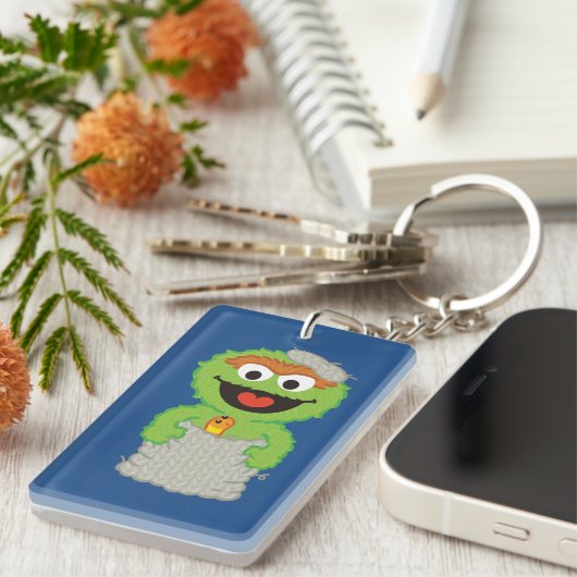 Oscar the Grouch Wool Style Sleutelhanger (Voorkant Rechts)