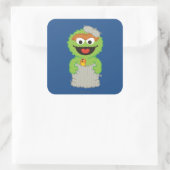 Oscar the Grouch Wool Style Vierkante Sticker (Tas)