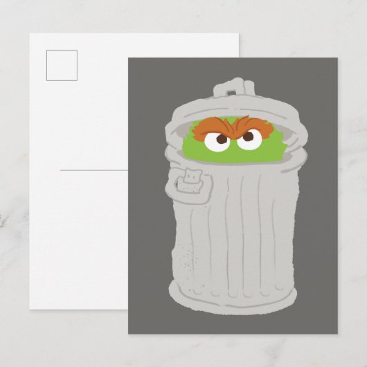 Oscar the Grouch & z'n vuilnisbak Briefkaart (Voorkant / Achterkant)