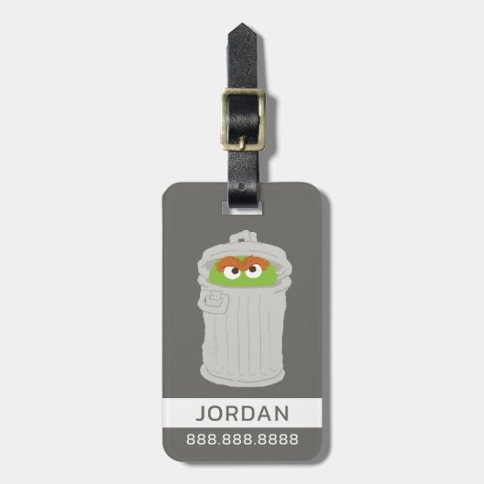 Oscar the Grouch & z'n vuilnisbak | Je gegevens to Bagagelabel (Voorkant verticaal)