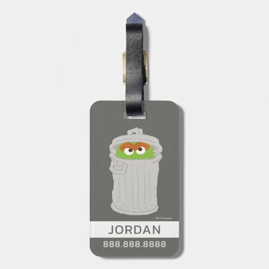 Oscar the Grouch & z'n vuilnisbak | Je gegevens to Bagagelabel (Achterkant verticaal)