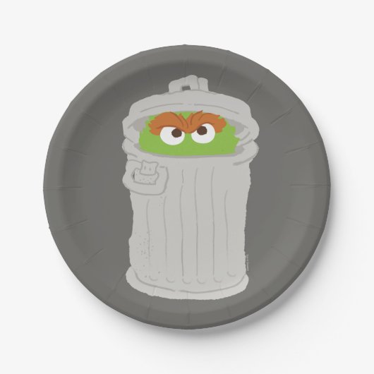 Oscar the Grouch & z'n vuilnisbak Papieren Bordje (Voorkant)
