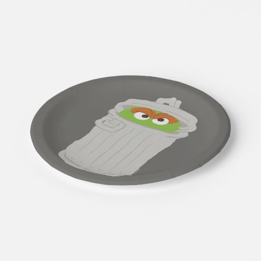 Oscar the Grouch & z'n vuilnisbak Papieren Bordje (Gekanteld)
