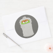 Oscar the Grouch & z'n vuilnisbak Ronde Sticker (Envelop)