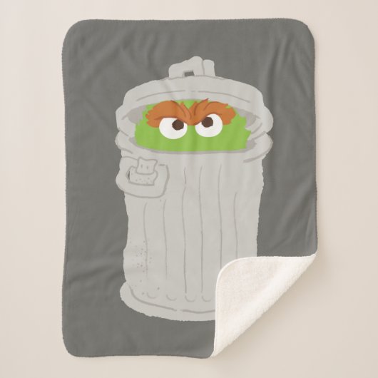 Oscar the Grouch & z'n vuilnisbak Sherpa Deken (Voorkant)