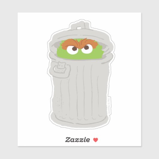 Oscar the Grouch & z'n vuilnisbak Sticker (Vel)