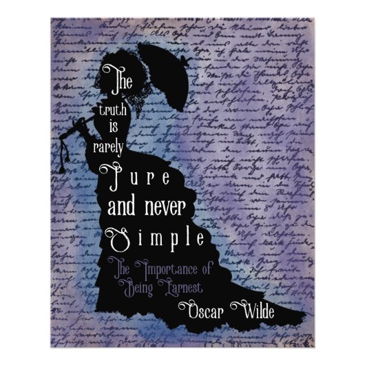 Oscar Wilde citaat silhouet poster (Voorkant)