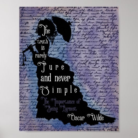 Oscar Wilde citaat silhouet poster (Voorkant)