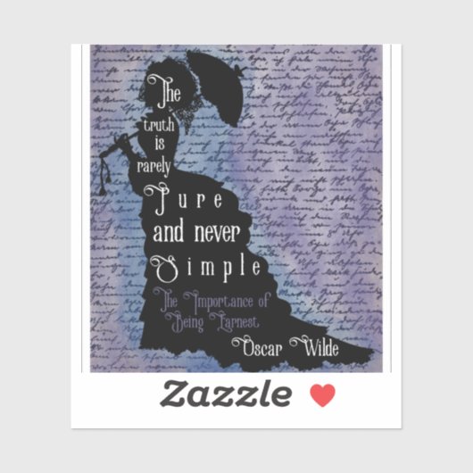Oscar Wilde citaat silhouet poster Sticker (Vel)