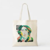 Oscar Wilde Portret met aangepaste tekst | boekenl Tote Bag (Achterkant)