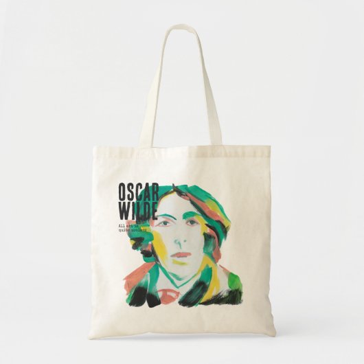 Oscar Wilde Portret met aangepaste tekst | boekenl Tote Bag (Voorkant)