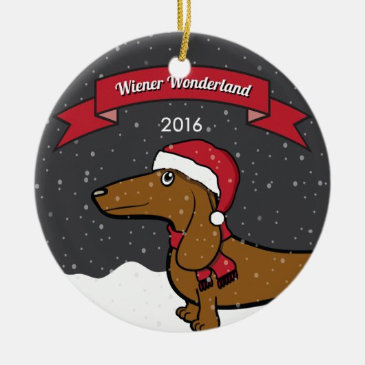 Oscar's 2016 Wiener Wonderland Ornament (Voorkant)