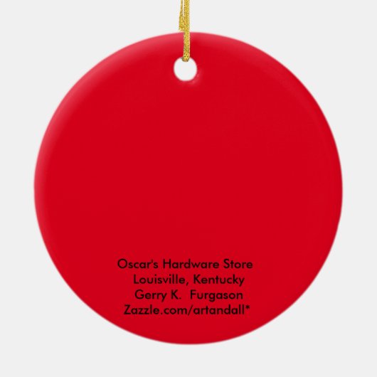 OSCAR'S HARDWARE KERSTVERSIERING KERAMISCH ORNAMENT (Achterkant)