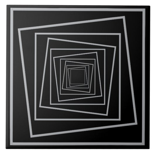 oscillerend frame op zwarte achtergrond tegeltje (Voorkant)