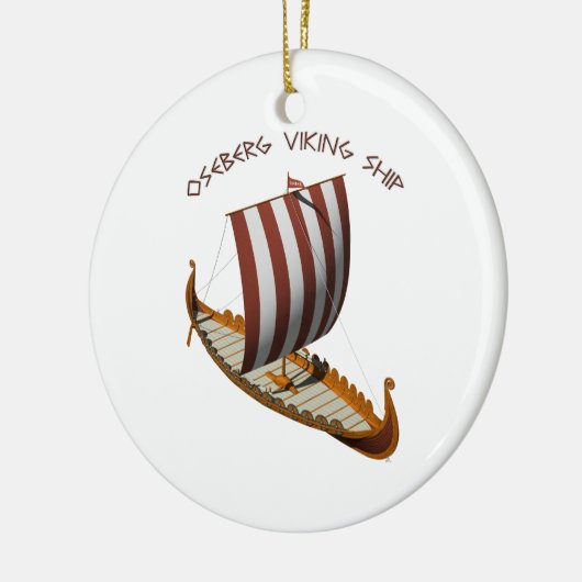 Oseberg Viking Ship Keramisch Ornament (Links)