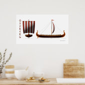 Oseberg Viking Ship Poster (Keuken)