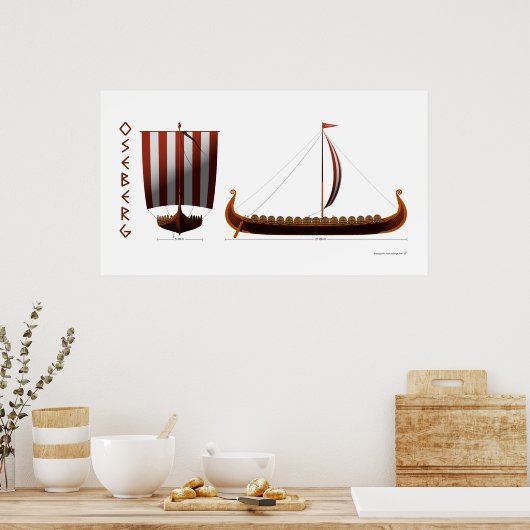 Oseberg Viking Ship Poster (Keuken)