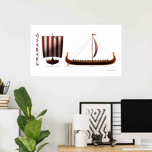 Oseberg Viking Ship Poster (Thuiskantoor)