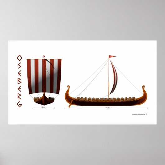 Oseberg Viking Ship Poster (Voorkant)