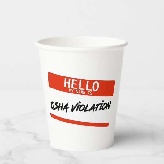 OSHA-schending Papieren Bekers (Voorkant)