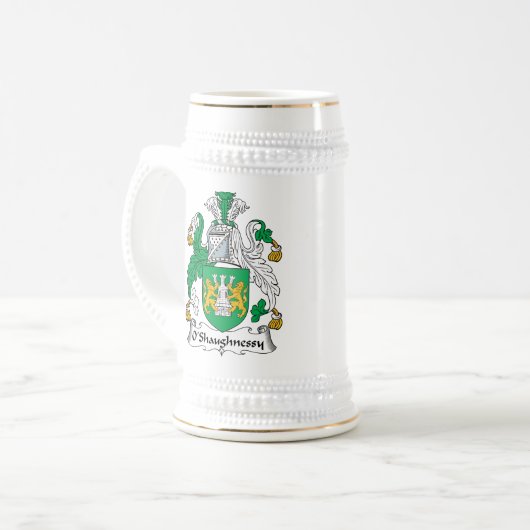 O'Shaughnessy Family Crest Bierpul (Voorkant links)