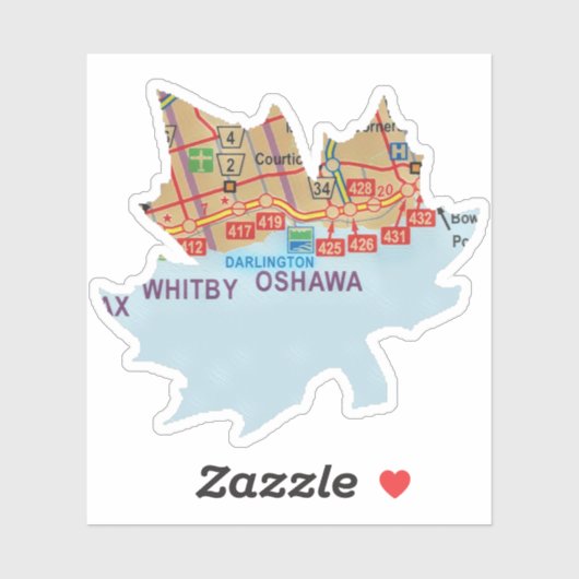 Oshawa Ontario Painted Leaf Sticker (Vel)