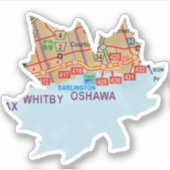 Oshawa Ontario Painted Leaf Sticker (Voorkant)