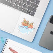 Oshawa Ontario Painted Leaf Sticker (Laptop met iPhone)