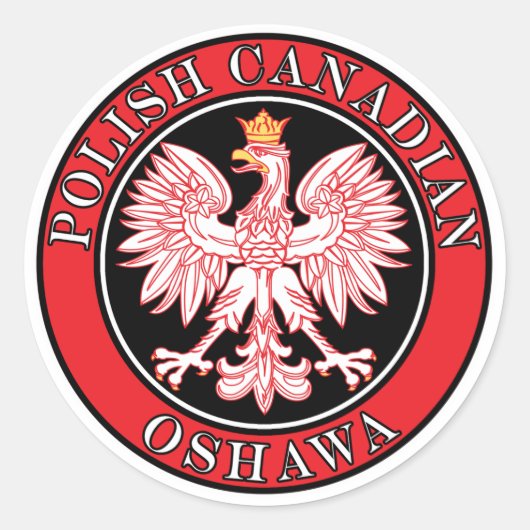 Oshawa Poolse Canadese adelaar Ronde Sticker (Voorkant)