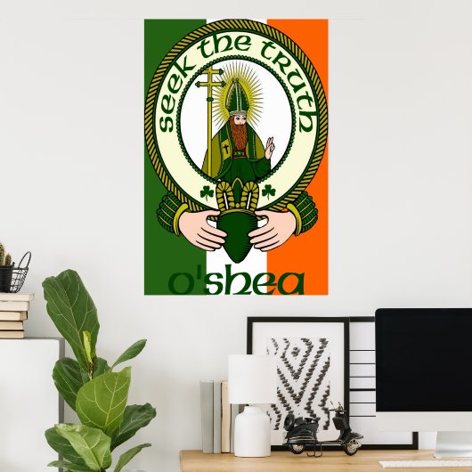 O'Shea Clan Motto Poster Print (Thuiskantoor)
